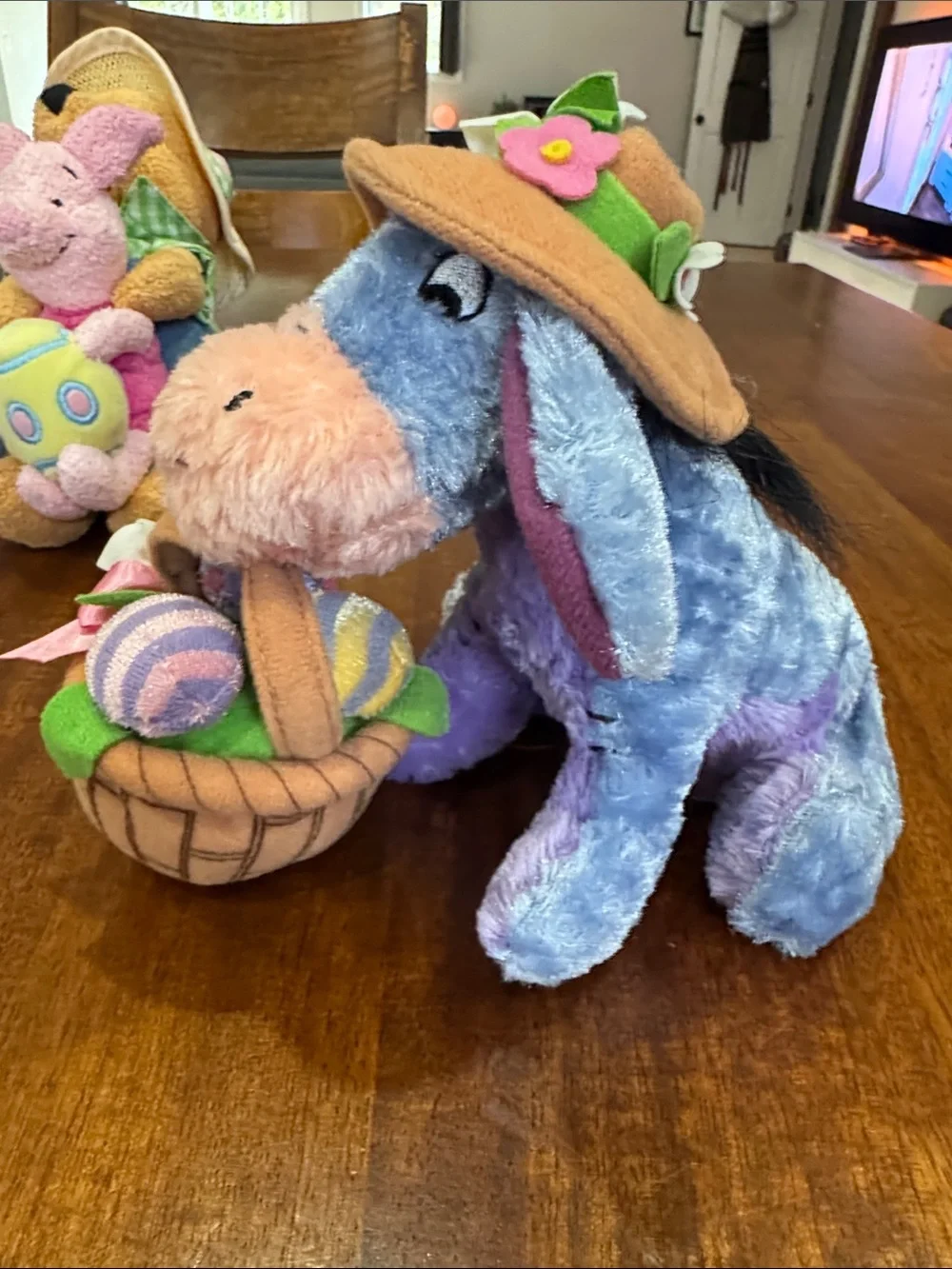Lot of 3 They Disney Story Plush Easter/ Spring Pooh and Eeyore